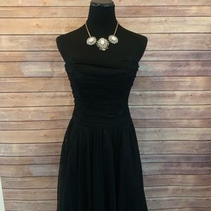 Nicole Miller black tulle strapless cocktail dress